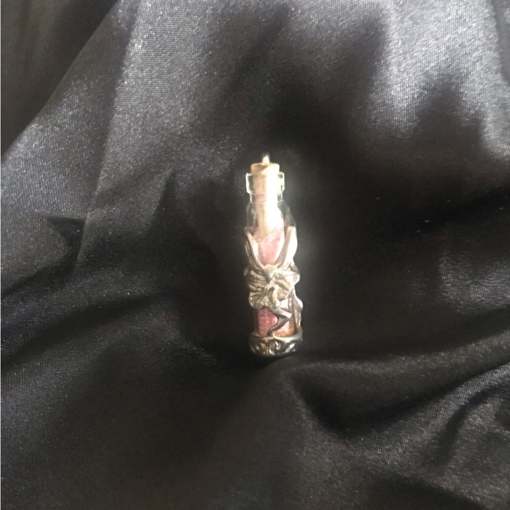Sterling Silver Pink Potion Bottle Pendant Necklace Charm